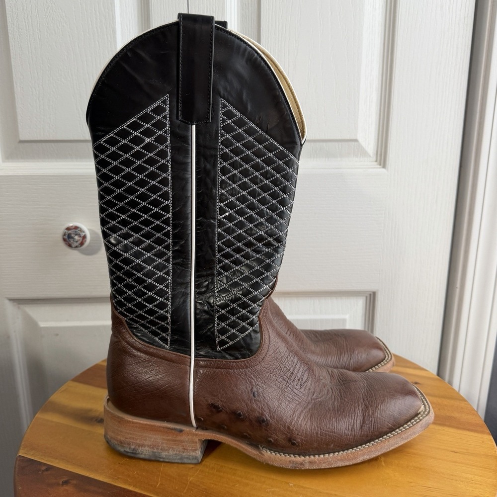 Anderson Bean Horsepower HP8009 Kango Tobac Smooth Ostrich Soft Square Size 9.5D